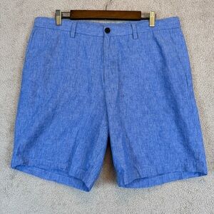 Banana Republic Chambray Cotton Flat Front Shorts Blue Lightweight Men’s 36